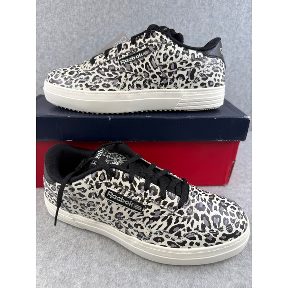 Reebok Club MEMT Bold Women's Size 9 Leopard Print Fashion Sneakers - Picture 1 of 7